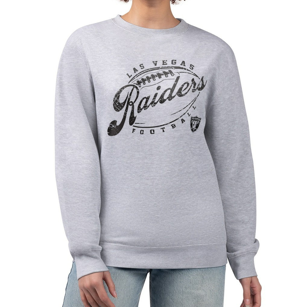 Las Vegas Raiders  G-III 4Her by Carl Banks Women's Distressed Graphics Fleece Pullover Sweatshirt