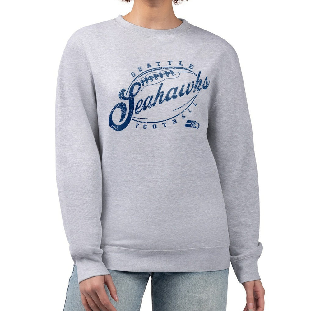 Seattle Seahawks  G-III 4Her by Carl Banks Women's Distressed Graphics Fleece Pullover Sweatshirt