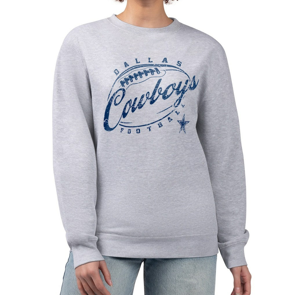 Dallas Cowboys  G-III 4Her by Carl Banks Women's Distressed Graphics Fleece Pullover Sweatshirt