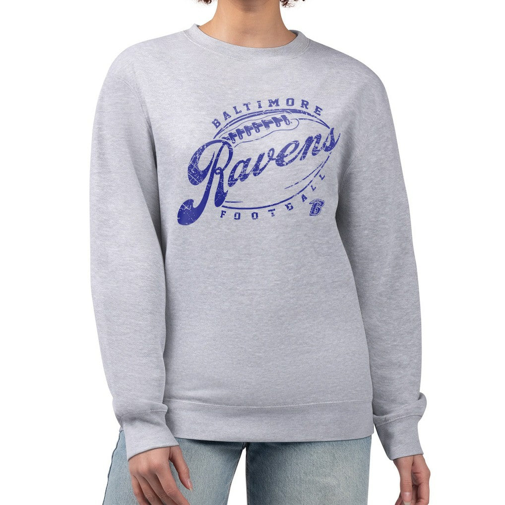 Baltimore Ravens  G-III 4Her by Carl Banks Women's Distressed Graphics Fleece Pullover Sweatshirt