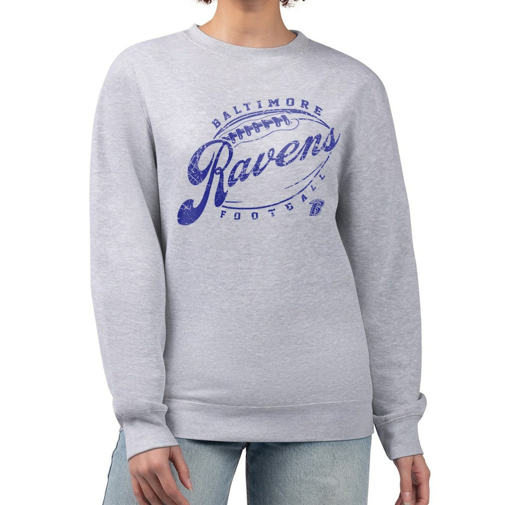 Baltimore Ravens  G-III 4Her by Carl Banks Women's Distressed Graphics Fleece Pullover Sweatshirt