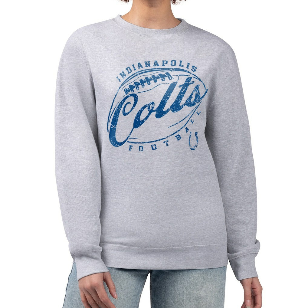Indianapolis Colts  G-III 4Her by Carl Banks Women's Distressed Graphics Fleece Pullover Sweatshirt
