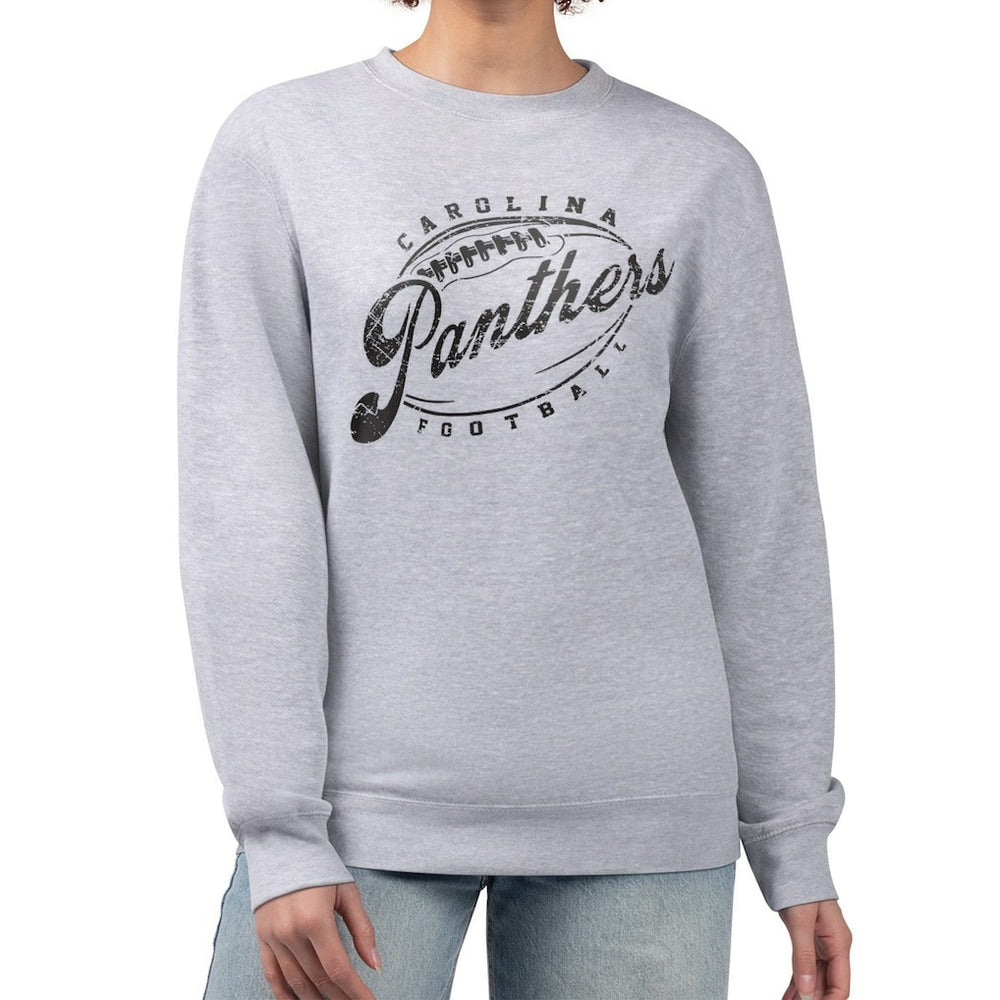 Carolina Panthers  G-III 4Her by Carl Banks Women's Distressed Graphics Fleece Pullover Sweatshirt