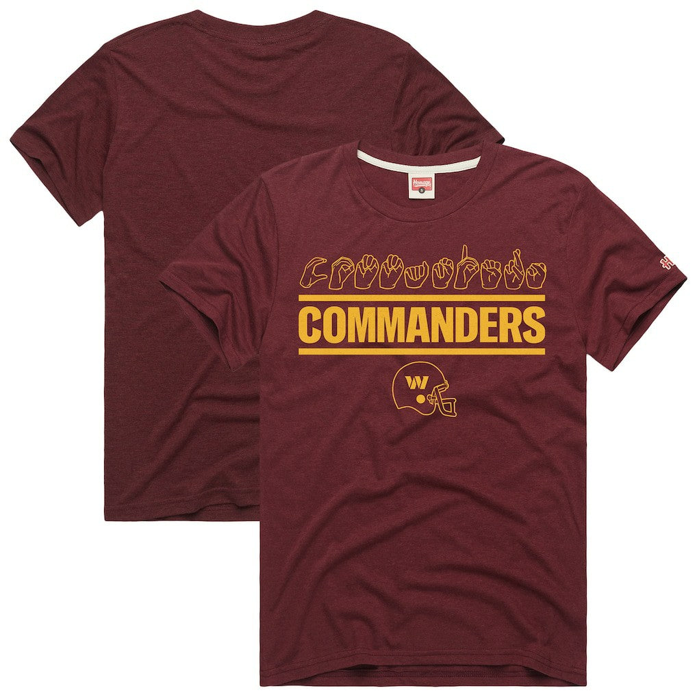 Washington Commanders  Homage Unisex NFL ASL Collection by Love Sign Tri-Blend T-Shirt