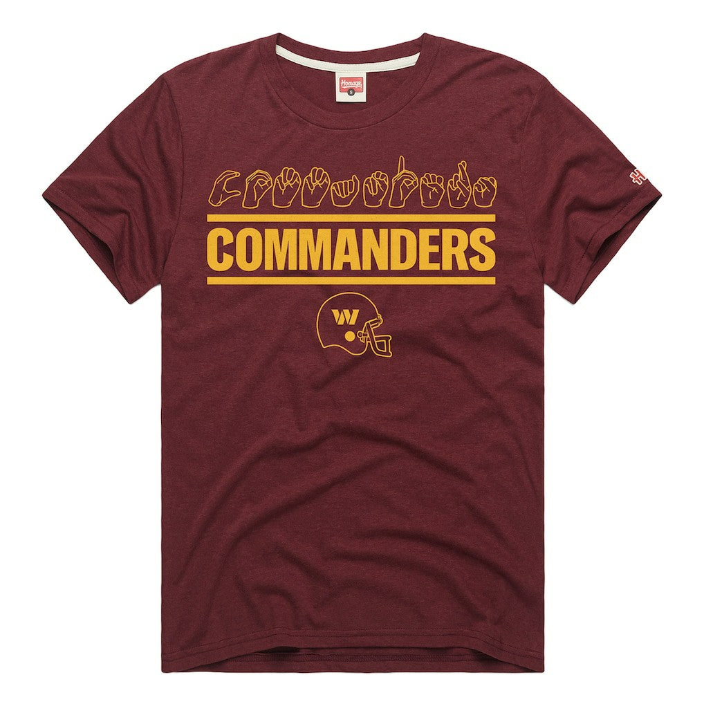 Washington Commanders  Homage Unisex NFL ASL Collection by Love Sign Tri-Blend T-Shirt