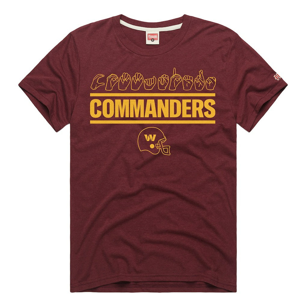 Washington Commanders  Homage Unisex NFL ASL Collection by Love Sign Tri-Blend T-Shirt
