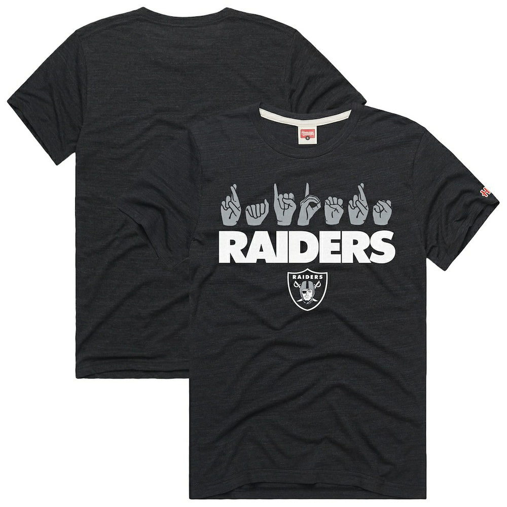 Las Vegas Raiders  Homage Unisex NFL ASL Collection by Love Sign Tri-Blend T-Shirt
