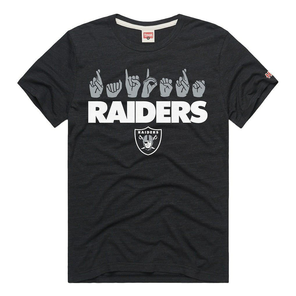 Las Vegas Raiders  Homage Unisex NFL ASL Collection by Love Sign Tri-Blend T-Shirt
