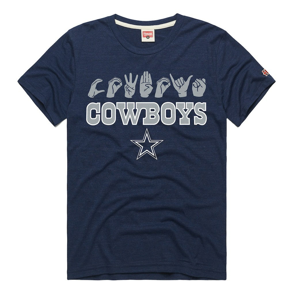 Dallas Cowboys  Homage Unisex NFL ASL Collection by Love Sign Tri-Blend T-Shirt