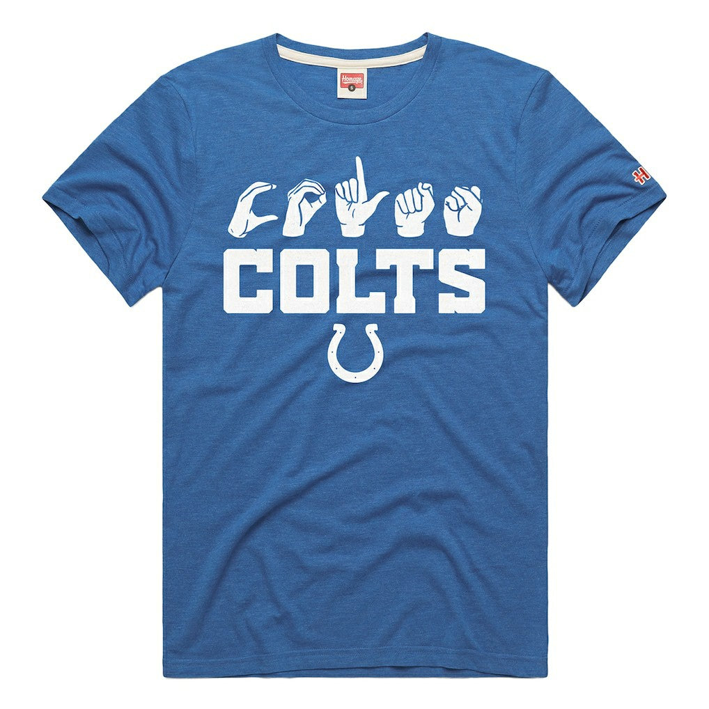 Indianapolis Colts  Homage Unisex NFL ASL Collection by Love Sign Tri-Blend T-Shirt