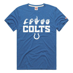 Indianapolis Colts  Homage Unisex NFL ASL Collection by Love Sign Tri-Blend T-Shirt