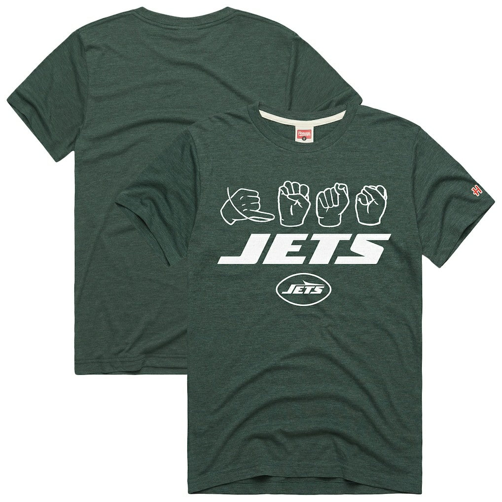 New York Jets  Homage Unisex NFL ASL Collection by Love Sign Tri-Blend T-Shirt