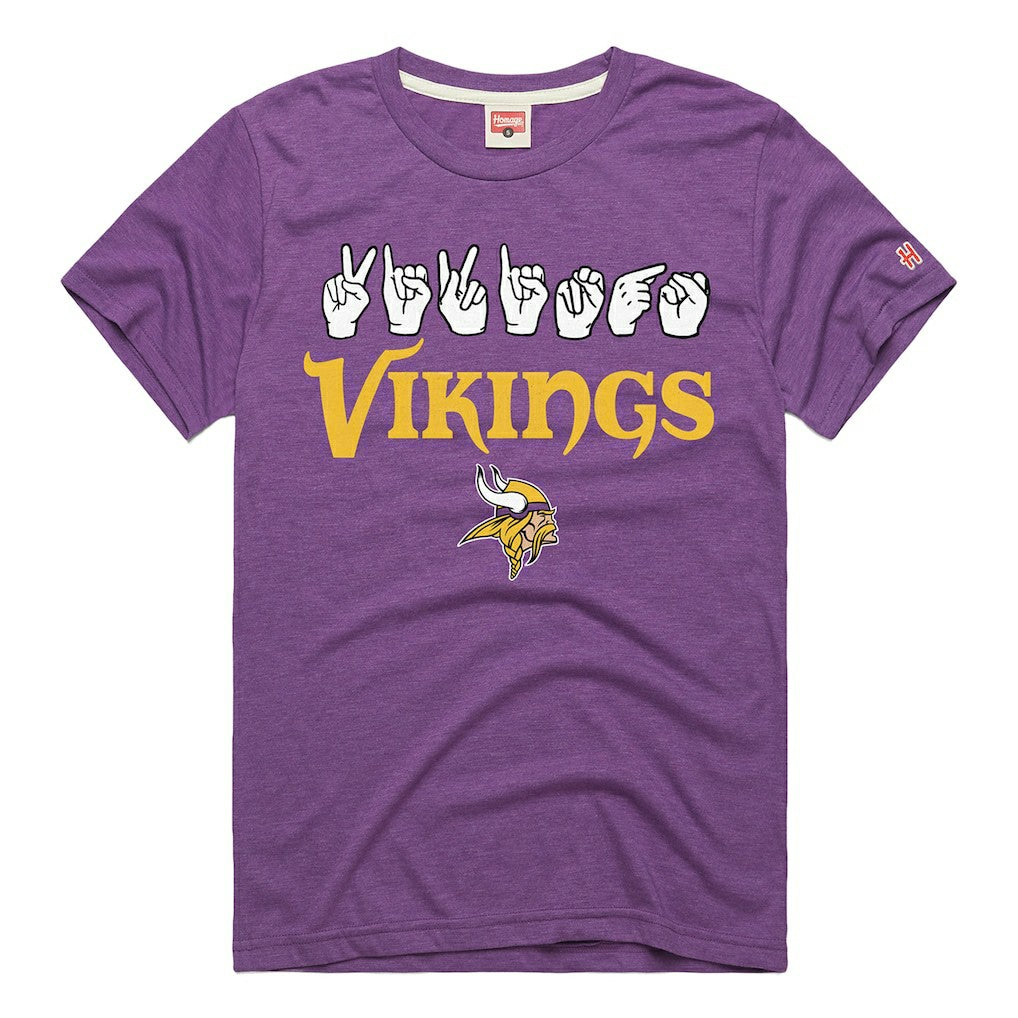 Minnesota Vikings  Homage Unisex NFL ASL Collection by Love Sign Tri-Blend T-Shirt