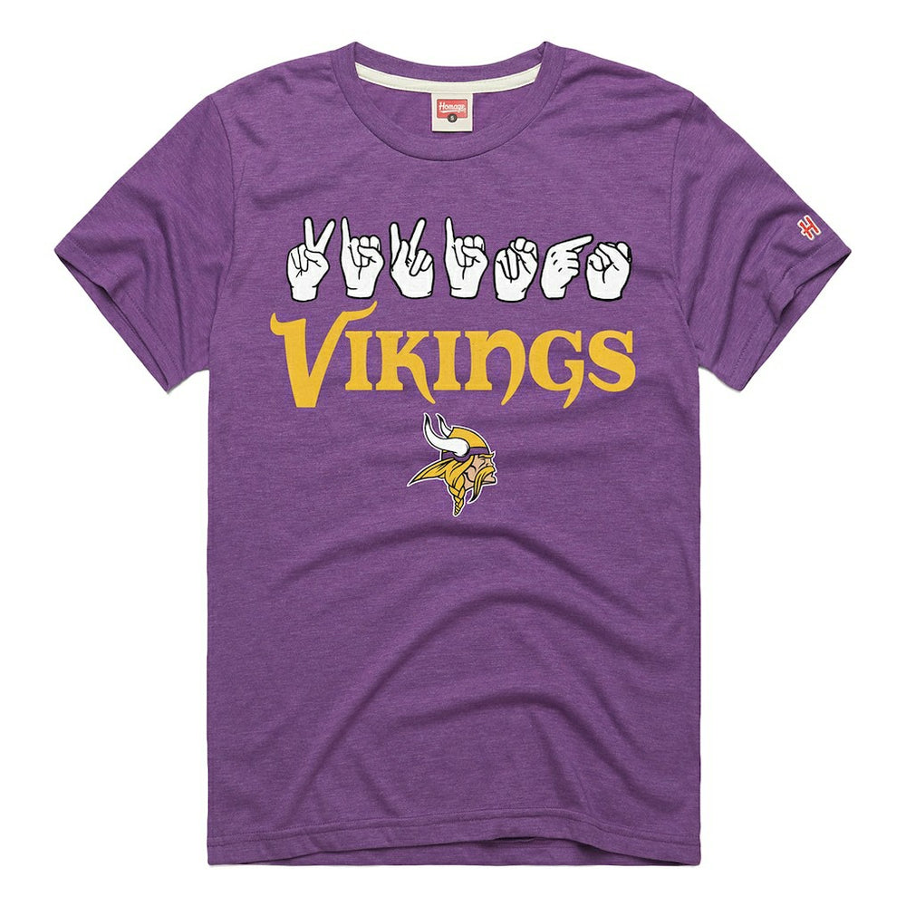 Minnesota Vikings  Homage Unisex NFL ASL Collection by Love Sign Tri-Blend T-Shirt