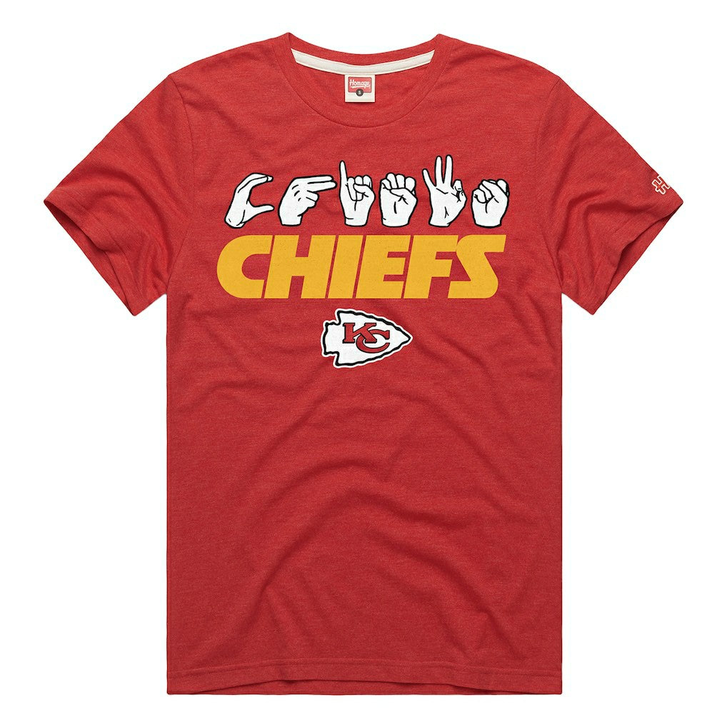 Kansas City Chiefs  Homage Unisex NFL ASL Collection by Love Sign Tri-Blend T-Shirt