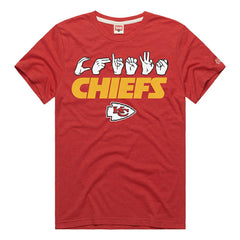 Kansas City Chiefs  Homage Unisex NFL ASL Collection by Love Sign Tri-Blend T-Shirt