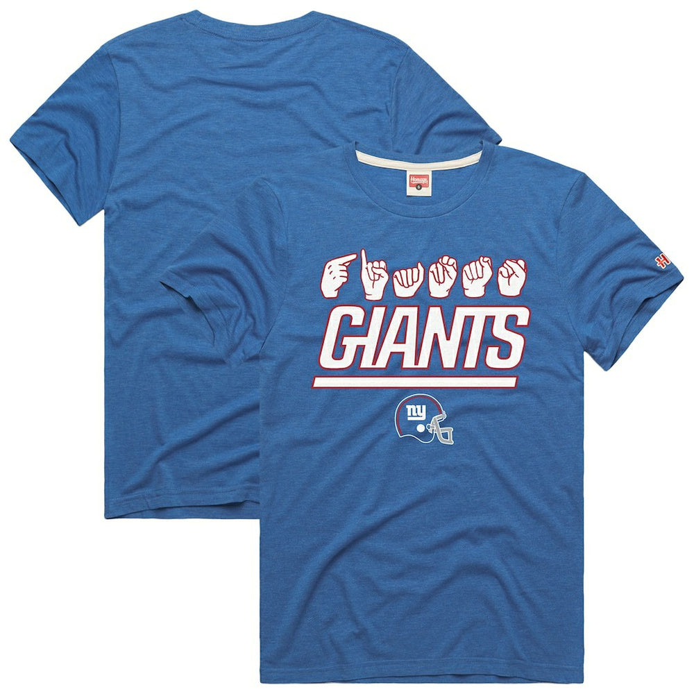 New York Giants  Homage Unisex NFL ASL Collection by Love Sign Tri-Blend T-Shirt