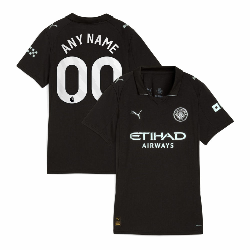 Manchester City Women's 2025/26 Away Replica Custom Jersey Black - Puma