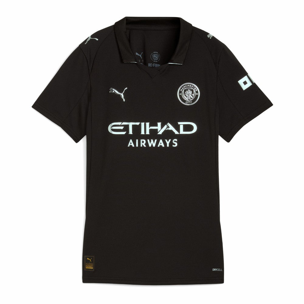 Manchester City Women's 2025/26 Away Replica Custom Jersey Black - Puma