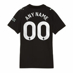 Manchester City Women's 2025/26 Away Replica Custom Jersey Black - Puma
