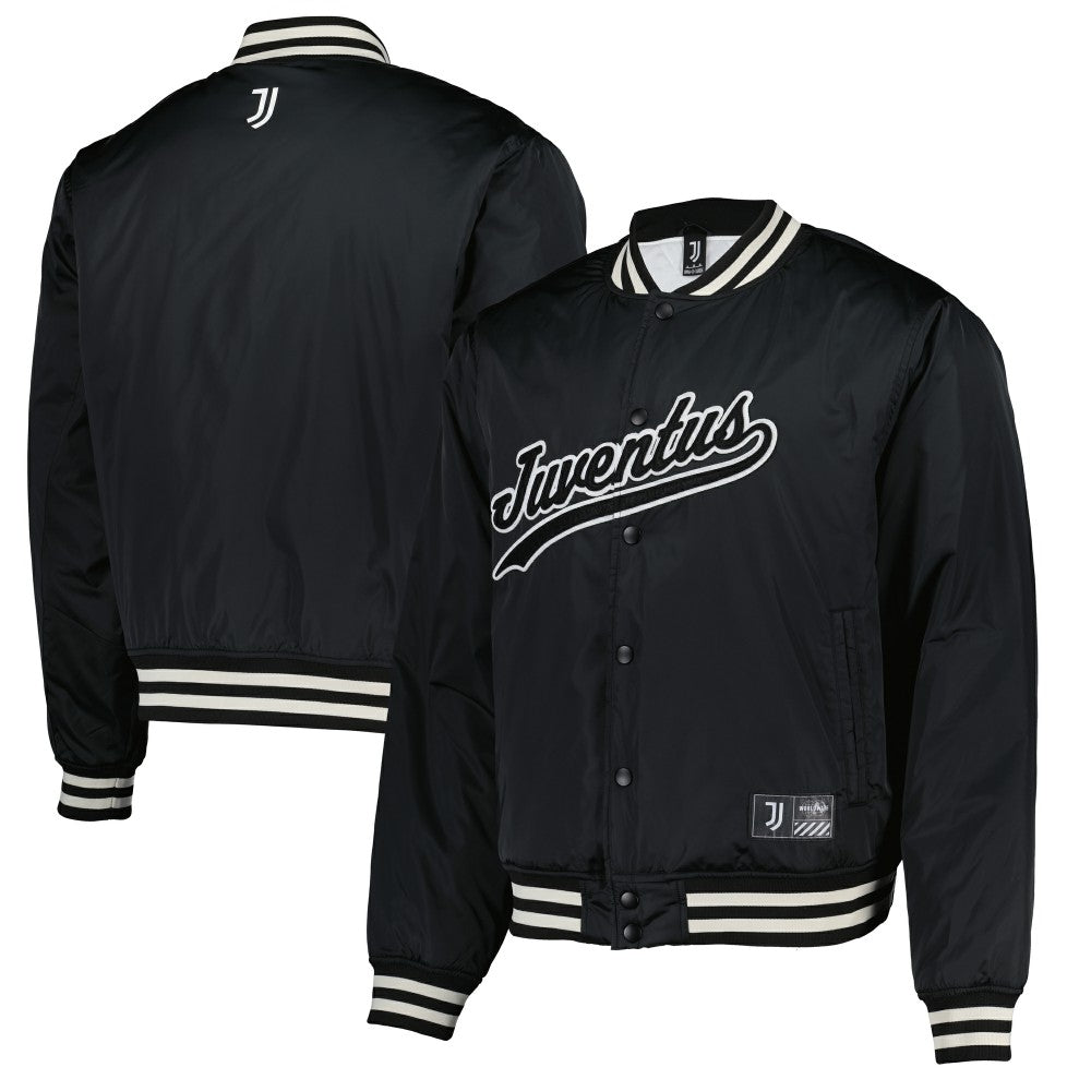 Juventus Collegiate Sateen Full-Snap Jacket Black - Fanatics