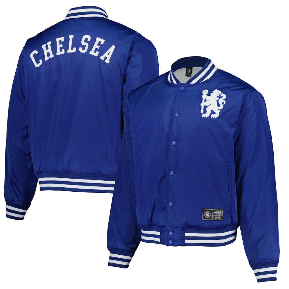 Chelsea Collegiate Sateen Full-Snap Jacket Royal - Fanatics