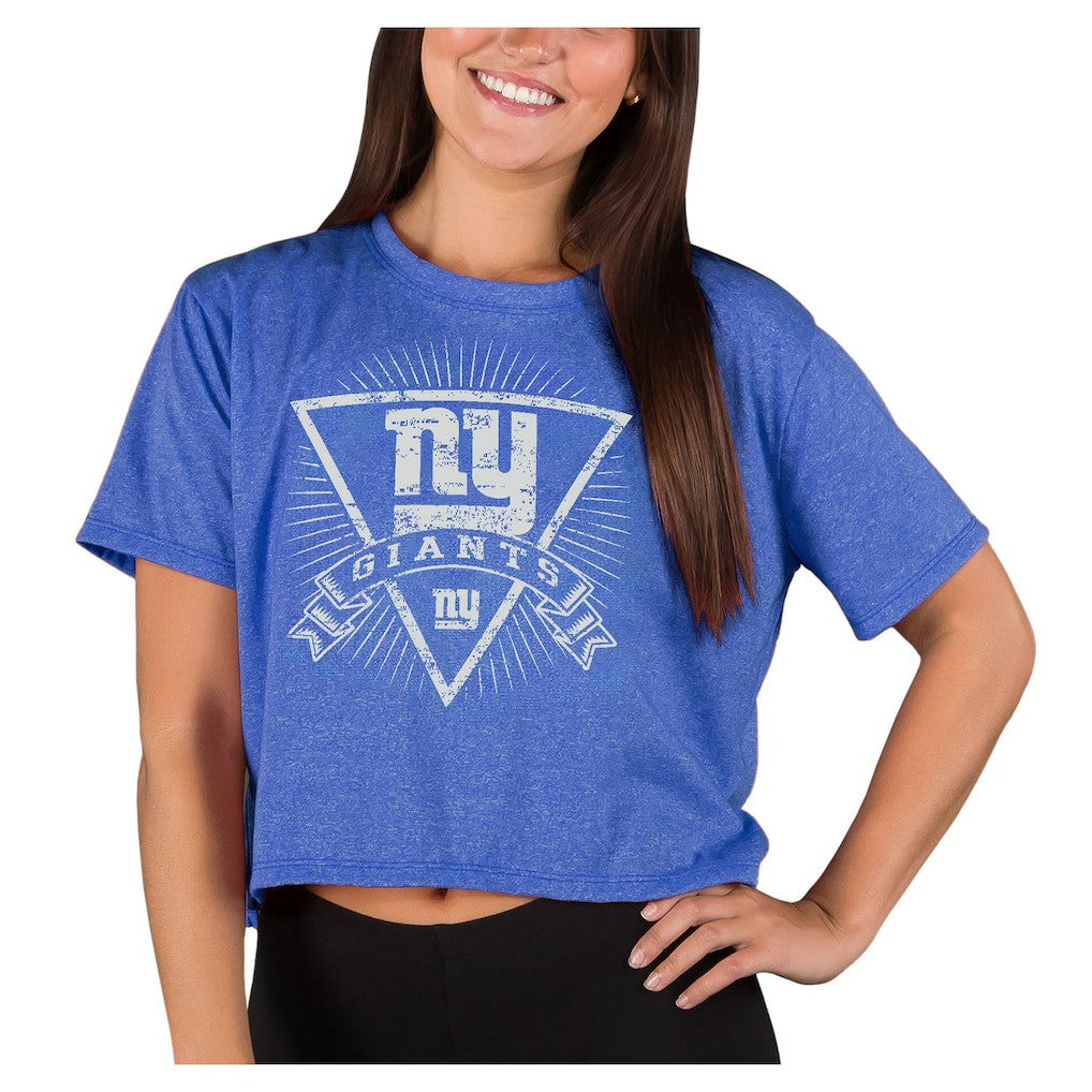 New York Giants  Concepts Sport Women's Quest Knit Crop Top