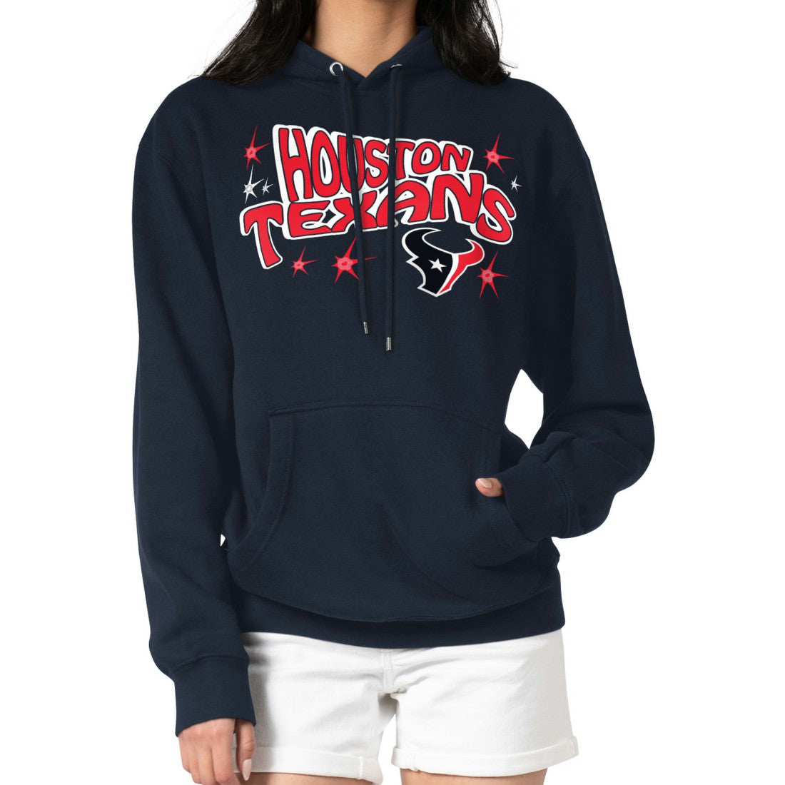 Houston Texans  Starter Women's Fireworks Fleece Pullover Hoodie