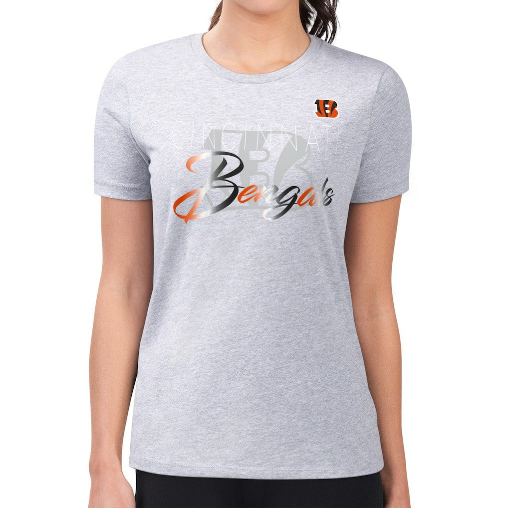 Cincinnati Bengals  G-III 4Her by Carl Banks Women's Super-Slim Fit Lightweight Shadow Logo T-Shirt