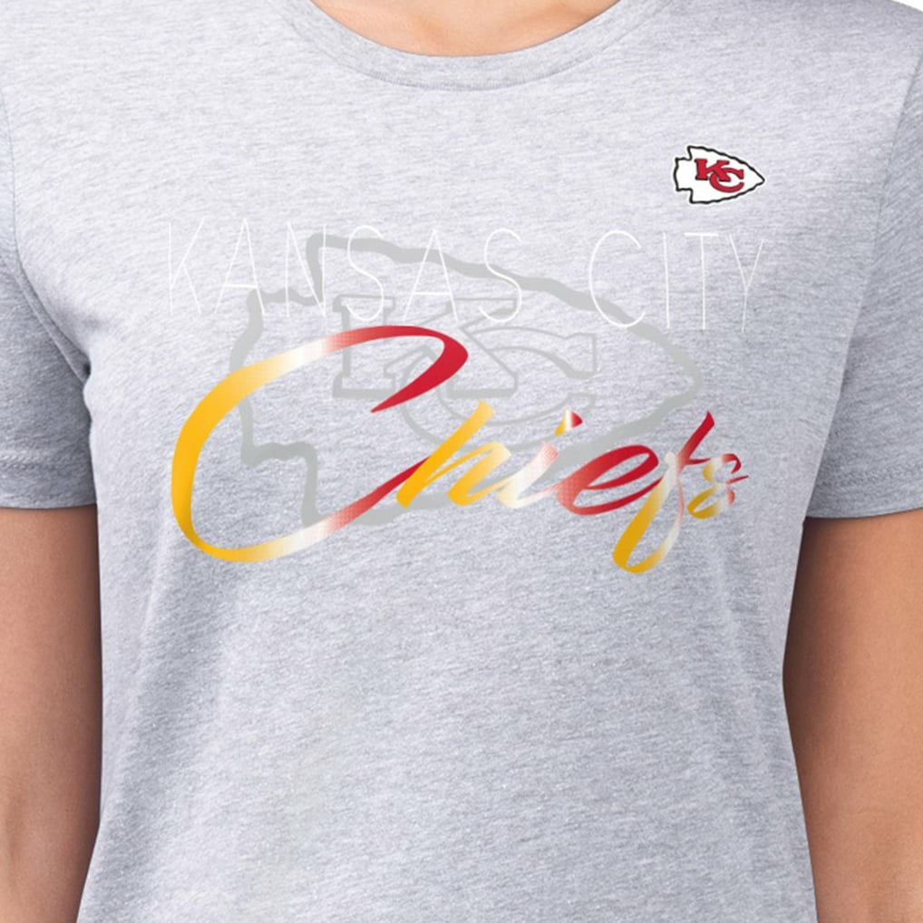 Kansas City Chiefs  G-III 4Her by Carl Banks Women's Super-Slim Fit Lightweight Shadow Logo T-Shirt