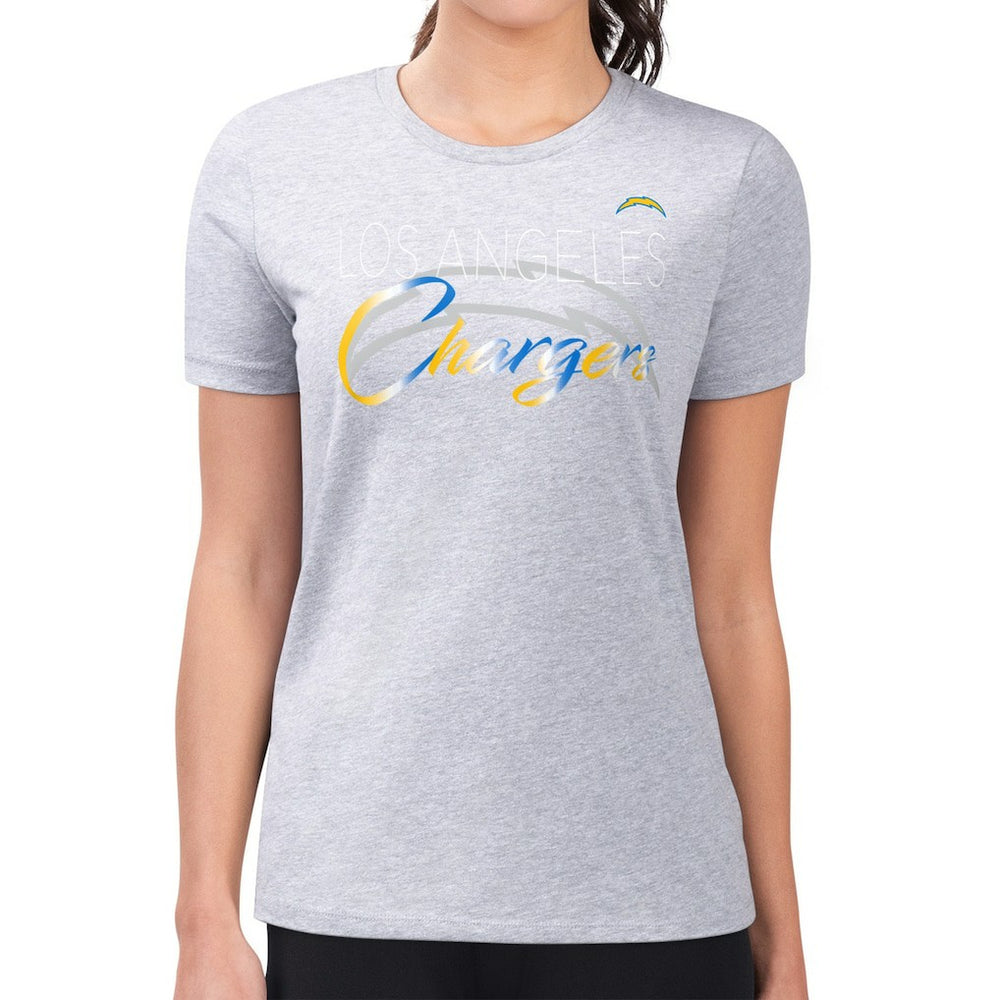 Los Angeles Chargers  G-III 4Her by Carl Banks Women's Super-Slim Fit Lightweight Shadow Logo T-Shirt