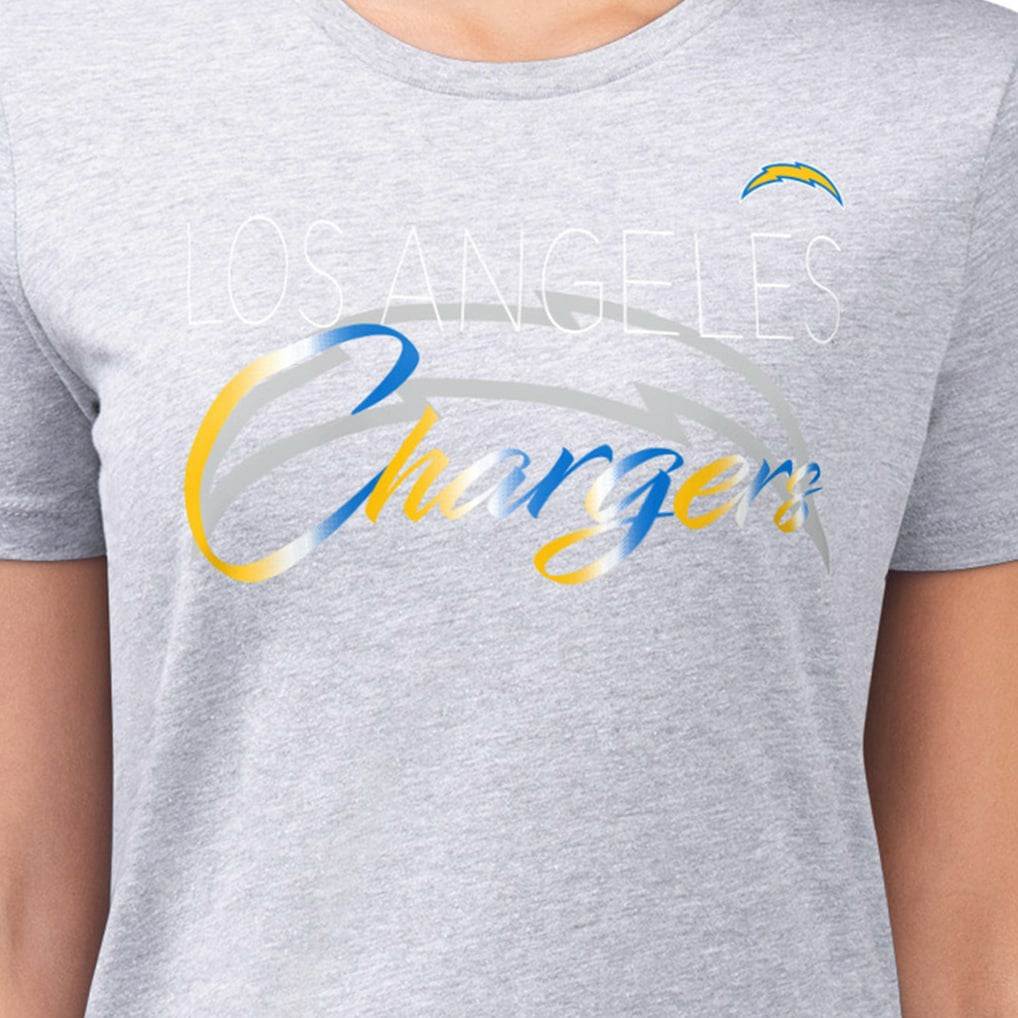 Los Angeles Chargers  G-III 4Her by Carl Banks Women's Super-Slim Fit Lightweight Shadow Logo T-Shirt