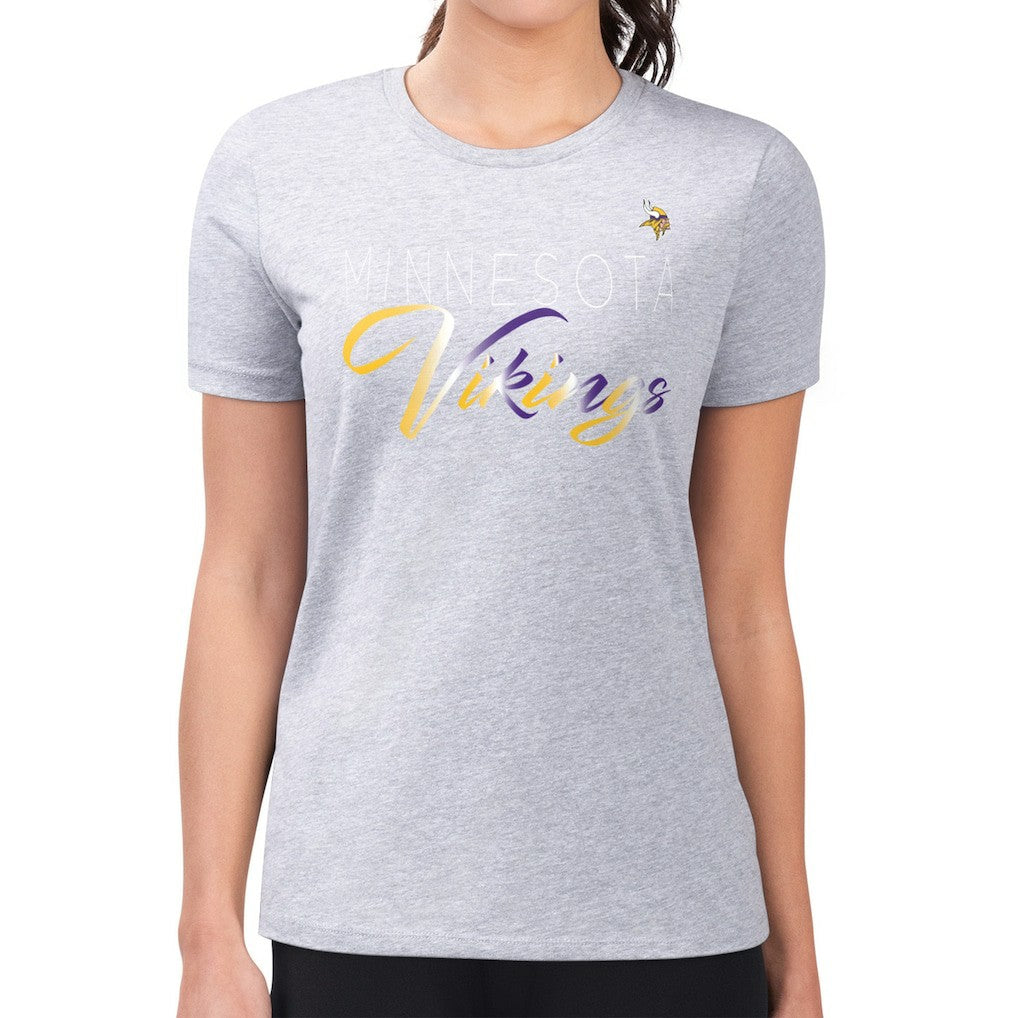 Minnesota Vikings  G-III 4Her by Carl Banks Women's Super-Slim Fit Lightweight Shadow Logo T-Shirt