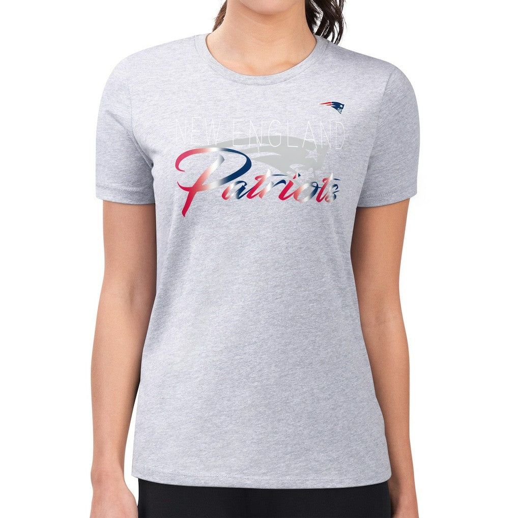 New England Patriots  G-III 4Her by Carl Banks Women's Super-Slim Fit Lightweight Shadow Logo T-Shirt