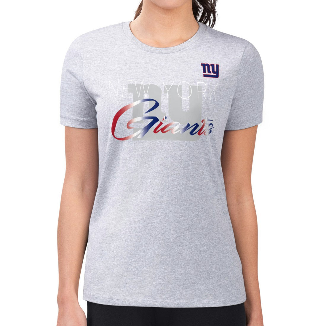 New York Giants  G-III 4Her by Carl Banks Women's Super-Slim Fit Lightweight Shadow Logo T-Shirt