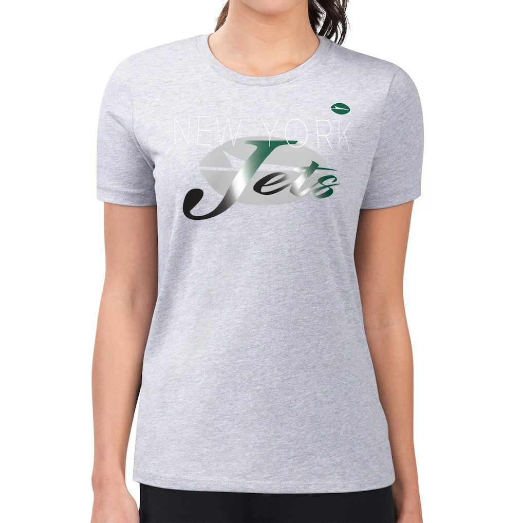 New York Jets  G-III 4Her by Carl Banks Women's Super-Slim Fit Lightweight Shadow Logo T-Shirt