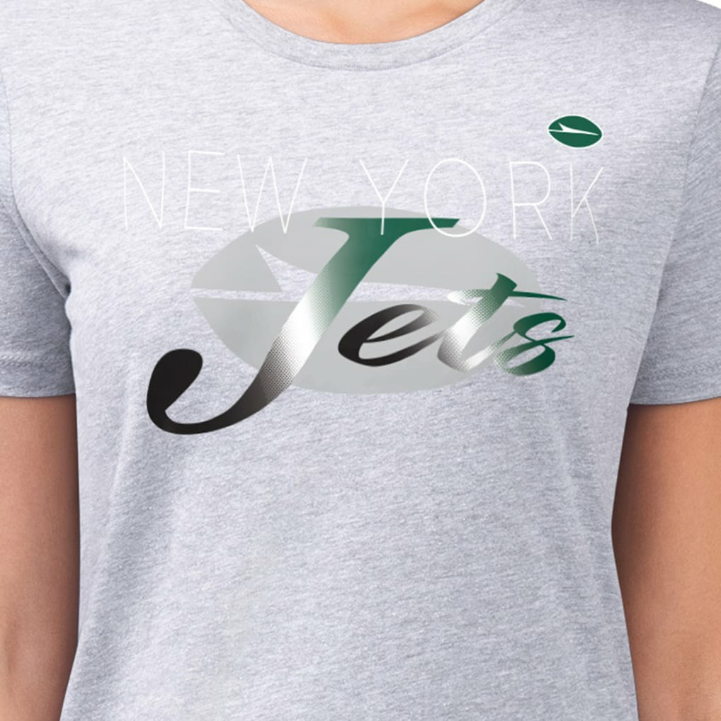 New York Jets  G-III 4Her by Carl Banks Women's Super-Slim Fit Lightweight Shadow Logo T-Shirt