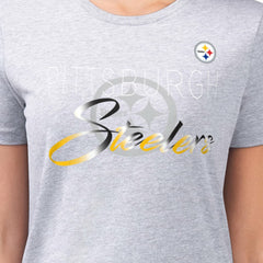 Pittsburgh Steelers  G-III 4Her by Carl Banks Women's Super-Slim Fit Lightweight Shadow Logo T-Shirt