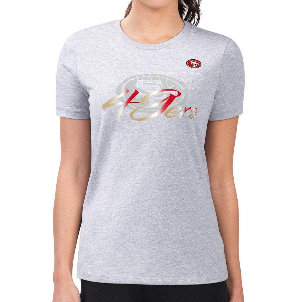 San Francisco 49ers  G-III 4Her by Carl Banks Women's Super-Slim Fit Lightweight Shadow Logo T-Shirt