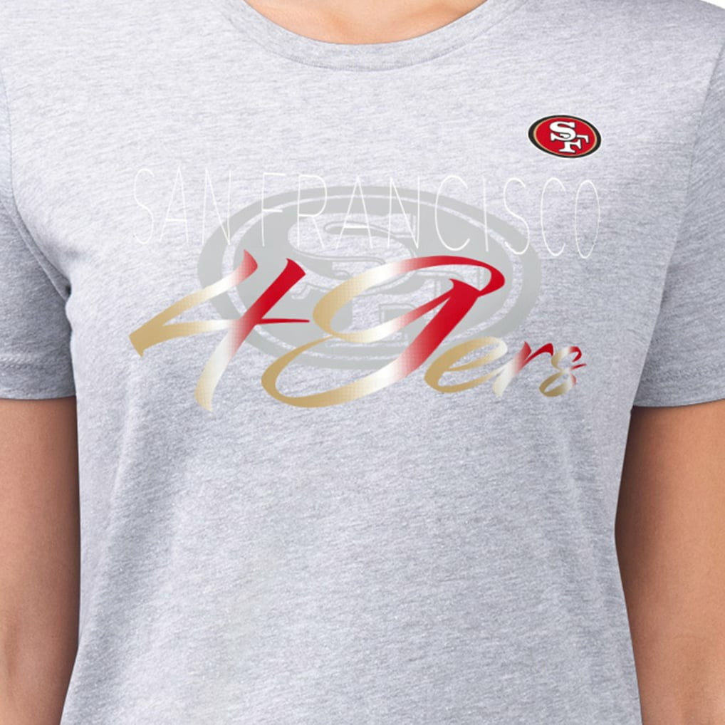 San Francisco 49ers  G-III 4Her by Carl Banks Women's Super-Slim Fit Lightweight Shadow Logo T-Shirt