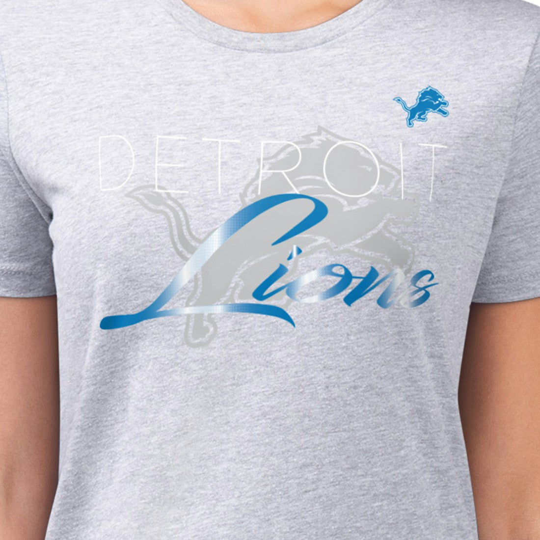 Detroit Lions  G-III 4Her by Carl Banks Women's Super-Slim Fit Lightweight Shadow Logo T-Shirt