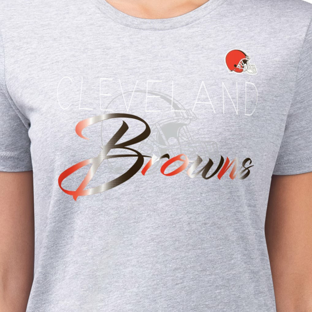 Cleveland Browns  G-III 4Her by Carl Banks Women's Super-Slim Fit Lightweight Shadow Logo T-Shirt