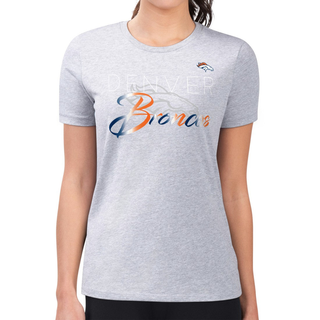 Denver Broncos  G-III 4Her by Carl Banks Women's Super-Slim Fit Lightweight Shadow Logo T-Shirt