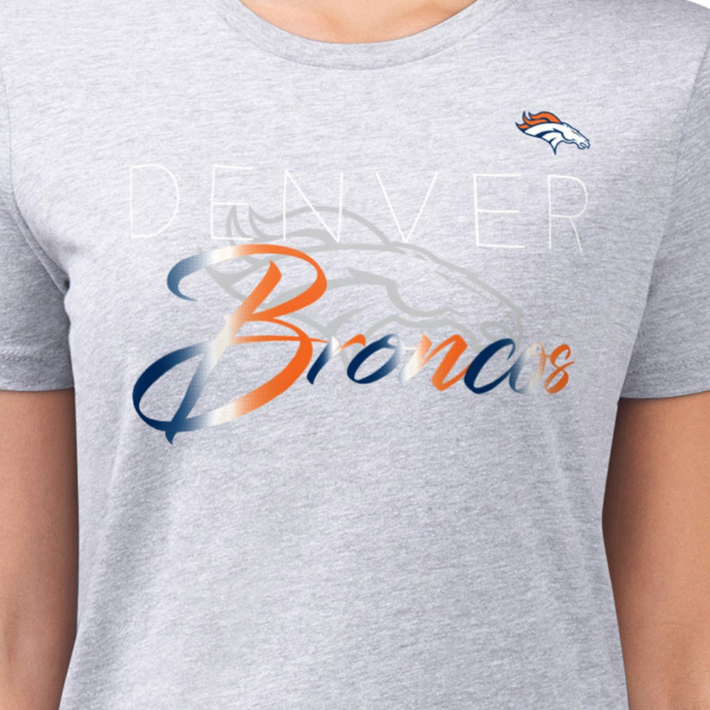 Denver Broncos  G-III 4Her by Carl Banks Women's Super-Slim Fit Lightweight Shadow Logo T-Shirt