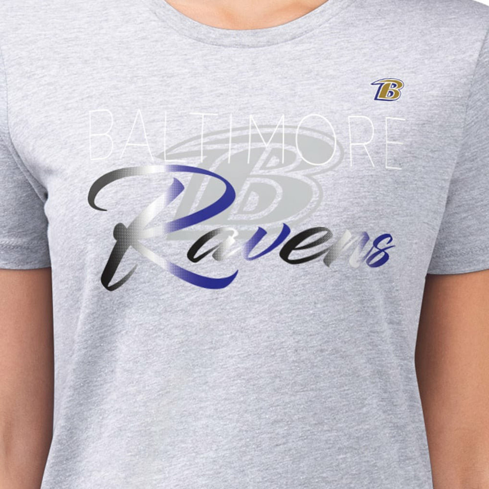 Baltimore Ravens  G-III 4Her by Carl Banks Women's Super-Slim Fit Lightweight Shadow Logo T-Shirt