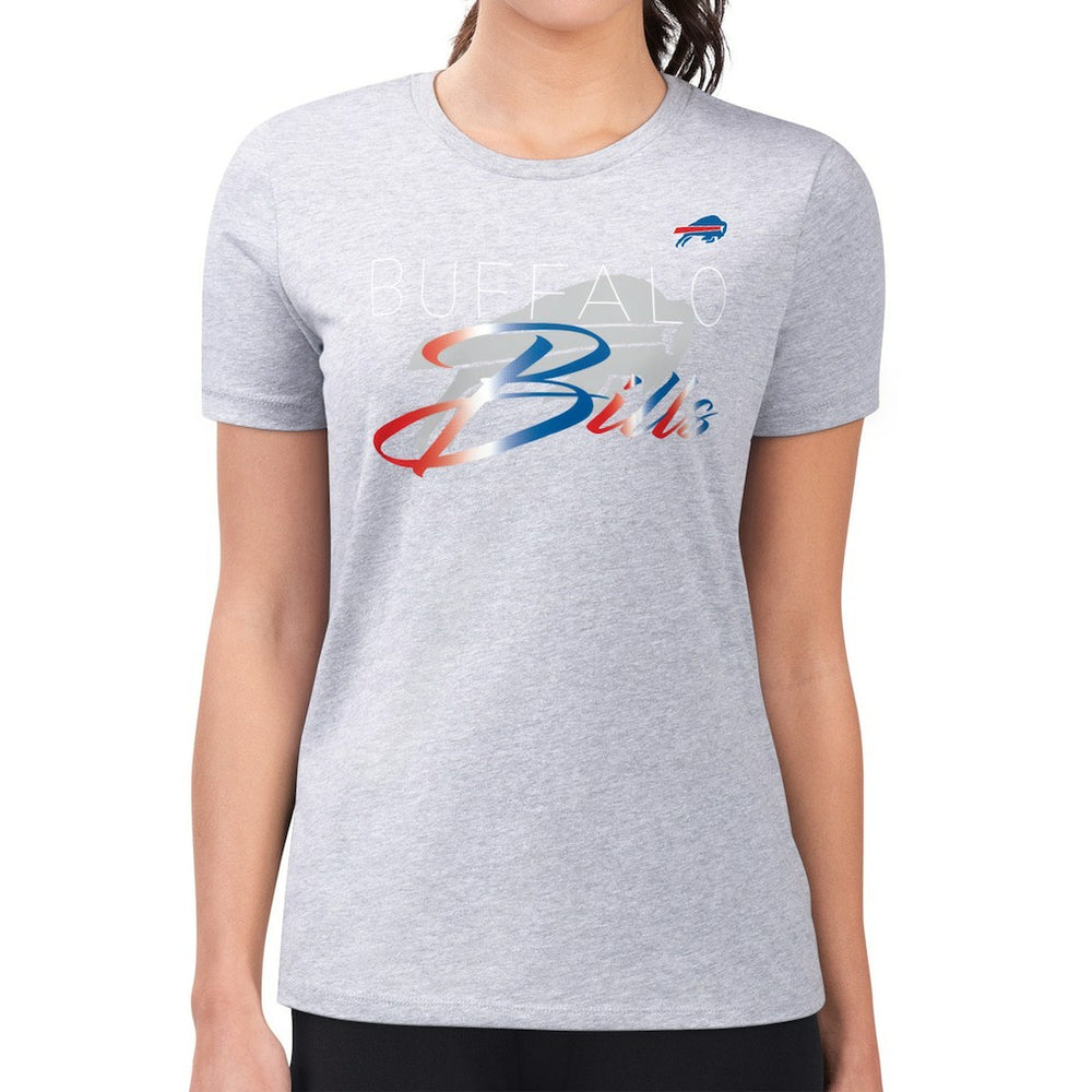 Buffalo Bills  G-III 4Her by Carl Banks Women's Super-Slim Fit Lightweight Shadow Logo T-Shirt