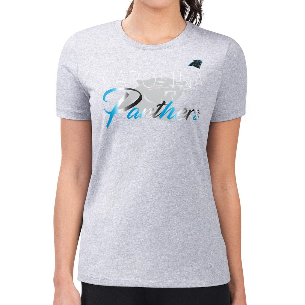 Carolina Panthers  G-III 4Her by Carl Banks Women's Super-Slim Fit Lightweight Shadow Logo T-Shirt