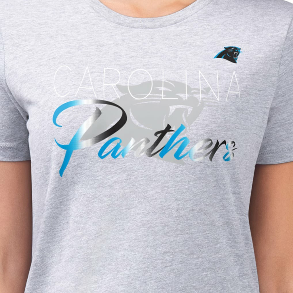 Carolina Panthers  G-III 4Her by Carl Banks Women's Super-Slim Fit Lightweight Shadow Logo T-Shirt