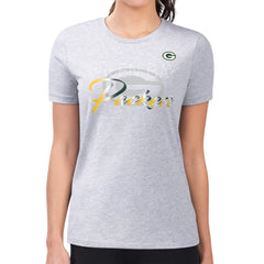 Green Bay Packers  G-III 4Her by Carl Banks Women's Super-Slim Fit Lightweight Shadow Logo T-Shirt