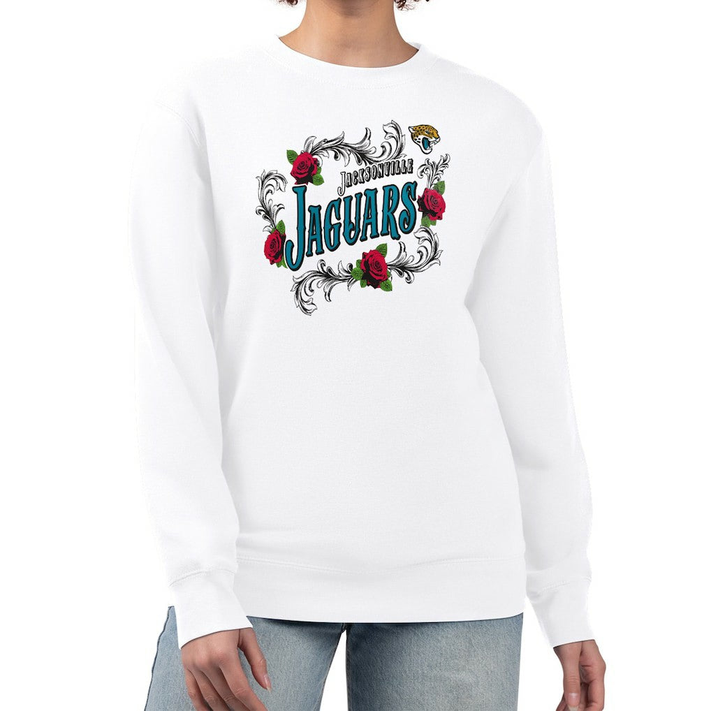 Jacksonville Jaguars  G-III 4Her by Carl Banks Women's Roses Fleece Tri-Blend Pullover Sweatshirt
